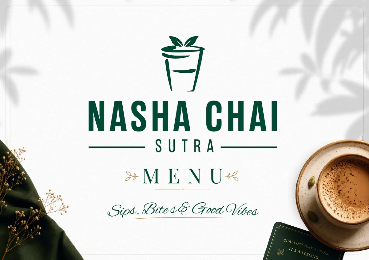 Nasha Chai Sutra current menu card cover, SFS Mansarovar Jaipur.